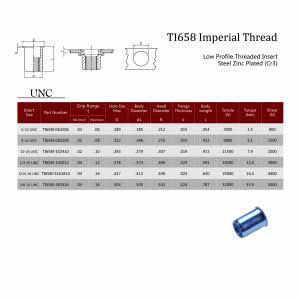 TI658 Imperial Thread / Low Profile Threaded Insert
